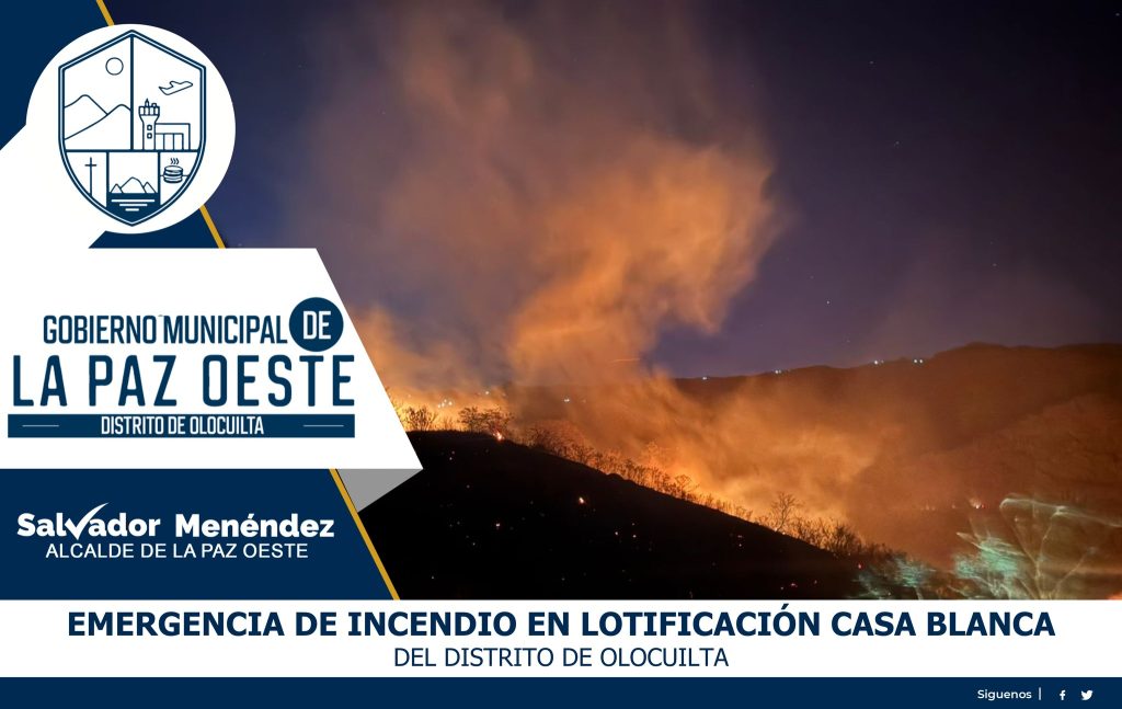 Un incendio registrado en la Lotificación Casa Blanca Olocuilta